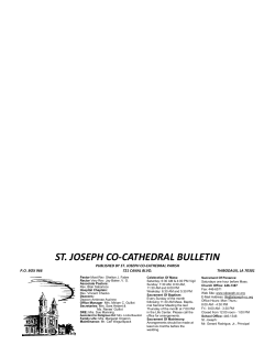 ST. JOSEPH CO-CATHEDRAL BULLETIN