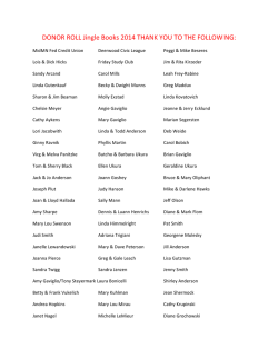 Jingle Books 2014 DONOR ROLL for website!