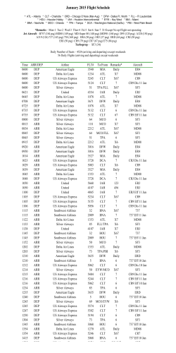January 2015 Flight Schedule