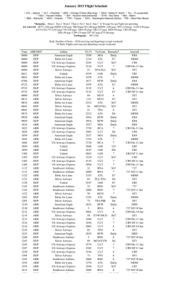 January 2015 Flight Schedule