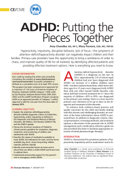 ADHD:Putting the Pieces Together