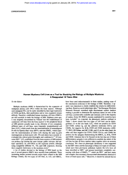 Human Myeloma Cell Lines as a Tool for Studying