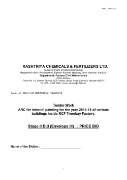 PRICE BID - Rashtriya Chemicals and Fertilizers