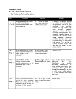 JOURNEY PLANNER REF. NO. : SPAD/RFP/009/10/2014