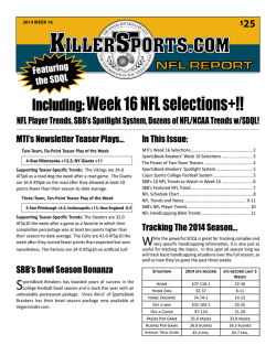 Including: Week 16 NFL selections+!!