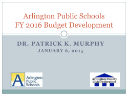 Arlington Public Schools FY 2016 Budget Development