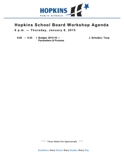 Board Workshop Packet 01/08/15