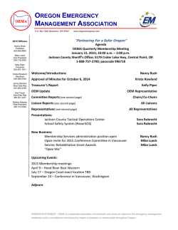 Draft Agenda - Oregon Emergency Management Association