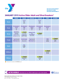 Active Older Adults Schedule