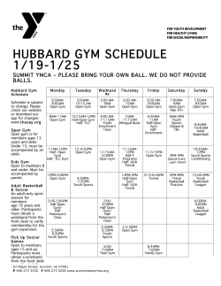 HUBBARD GYM SCHEDULE 1/12-1/18
