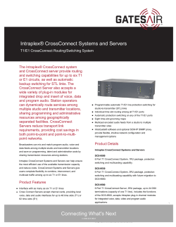 Data Sheet for Intraplex® CrossConnect Systems and