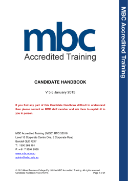 Candidate Handbook - MBC Accredited Training