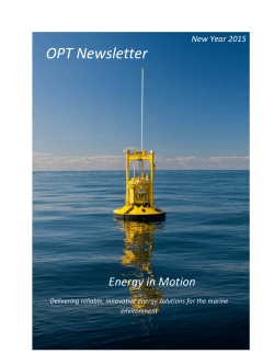 OPT Newsletter: Energy in Motion, New Year, 2015