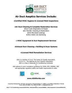 Air Duct Aseptics Services Include: