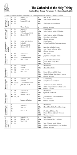 Draft Duty Roster November-December 2014