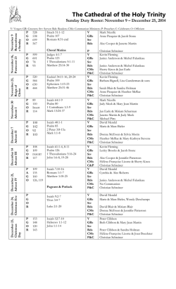 Draft Duty Roster November-December 2014