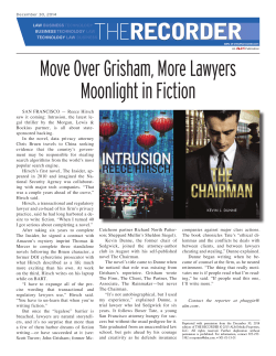 Move Over Grisham, More Lawyers Moonlight in Fiction, The Recorder