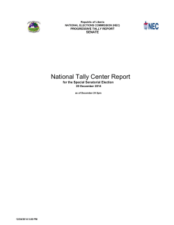 National Tally Center Report