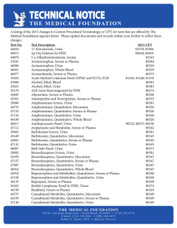 CPT Code Changes for 2015 - South Bend Medical Foundation