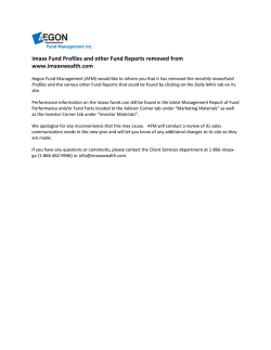 imaxx Fund Profiles and other Fund Reports removed from www