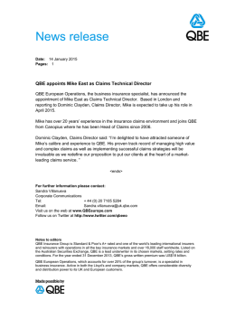 QBE appoints Mike East as Claims Technical Director