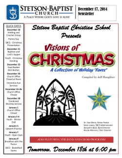 Stetson Baptist Christian School Presents Tomorrow