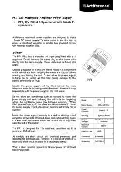 PF1 Masthead Amplifier Power Supplies Instruction
