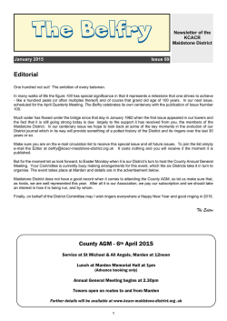 Editorial County AGM - 6th April 2015