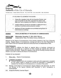 Board of Commissioners - December 17, 2014 Agenda Packet