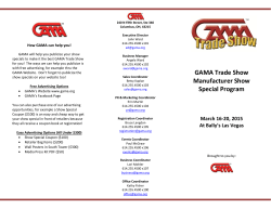 GAMA Trade Show Manufacturer Show Special Program March 16