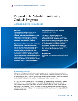 Prepared to be Valuable: Positioning Ombuds Programs