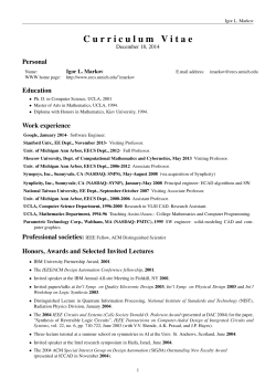 Curriculum Vitae - Electrical Engineering and Computer Science