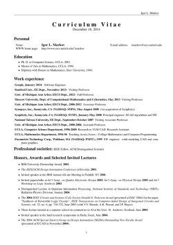 Curriculum Vitae - Electrical Engineering and Computer Science