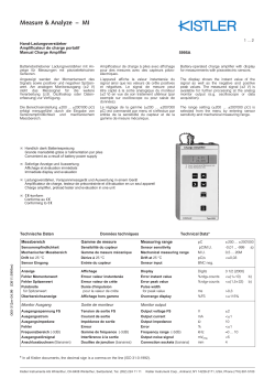 Data sheet, Type 5995A - Kistler Instrumente AG
