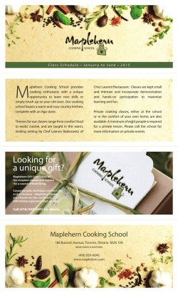 June 2015 Brochure - Maplehern Cooking School