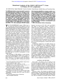 Mutational Analysis of the CDKN2 (MTSI/p16i”k4A