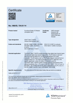 TÜV Certificate