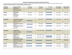 Reading and Writing Developmental Education Pathways