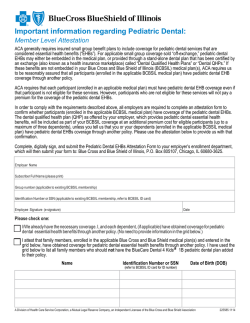 Pediatric Dental Attestation - Blue Cross and Blue Shield of Illinois