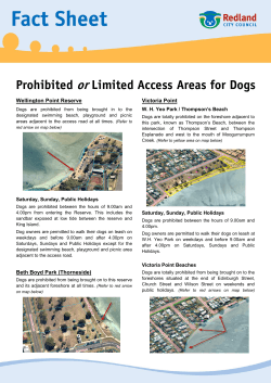 Prohibited or Limited Access Areas for Dogs