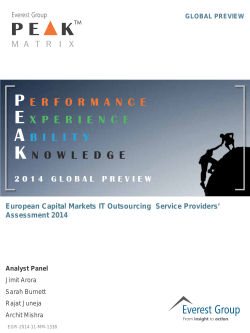 European Capital Markets ITO PEAK Matrix 2014 Global Preview
