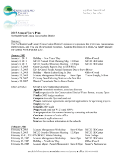 Annual Work Plan - Northumberland County Conservation District