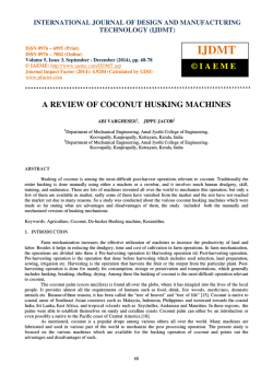 A REVIEW OF COCONUT HUSKING MACHINES