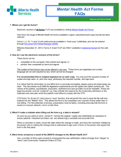 Mental Health Act Forms FAQ