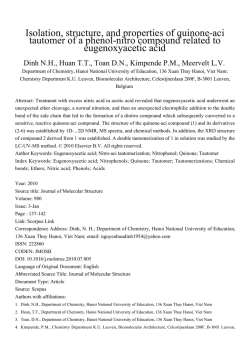 Isolation, structure, and properties of quinone-aci