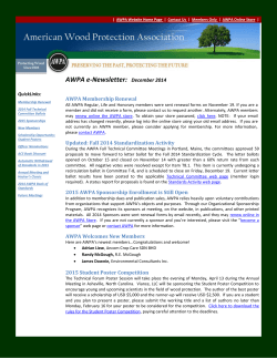 AWPA e-Newsletter - American Wood Protection Association