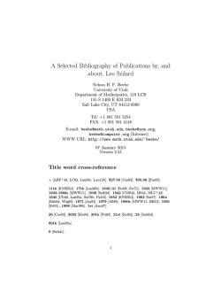 A Selected Bibliography of Publications by, and about