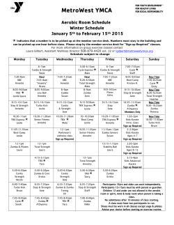 Winter Aerobic Schedule