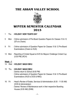 winter semester calendar 2015