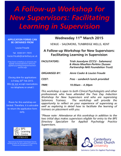 Follow-up workshop for new supervisors flyer